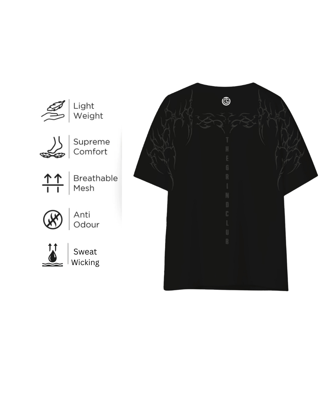 IRON WILL PERFORMANCE - BLACK TSHIRT (Oversized)